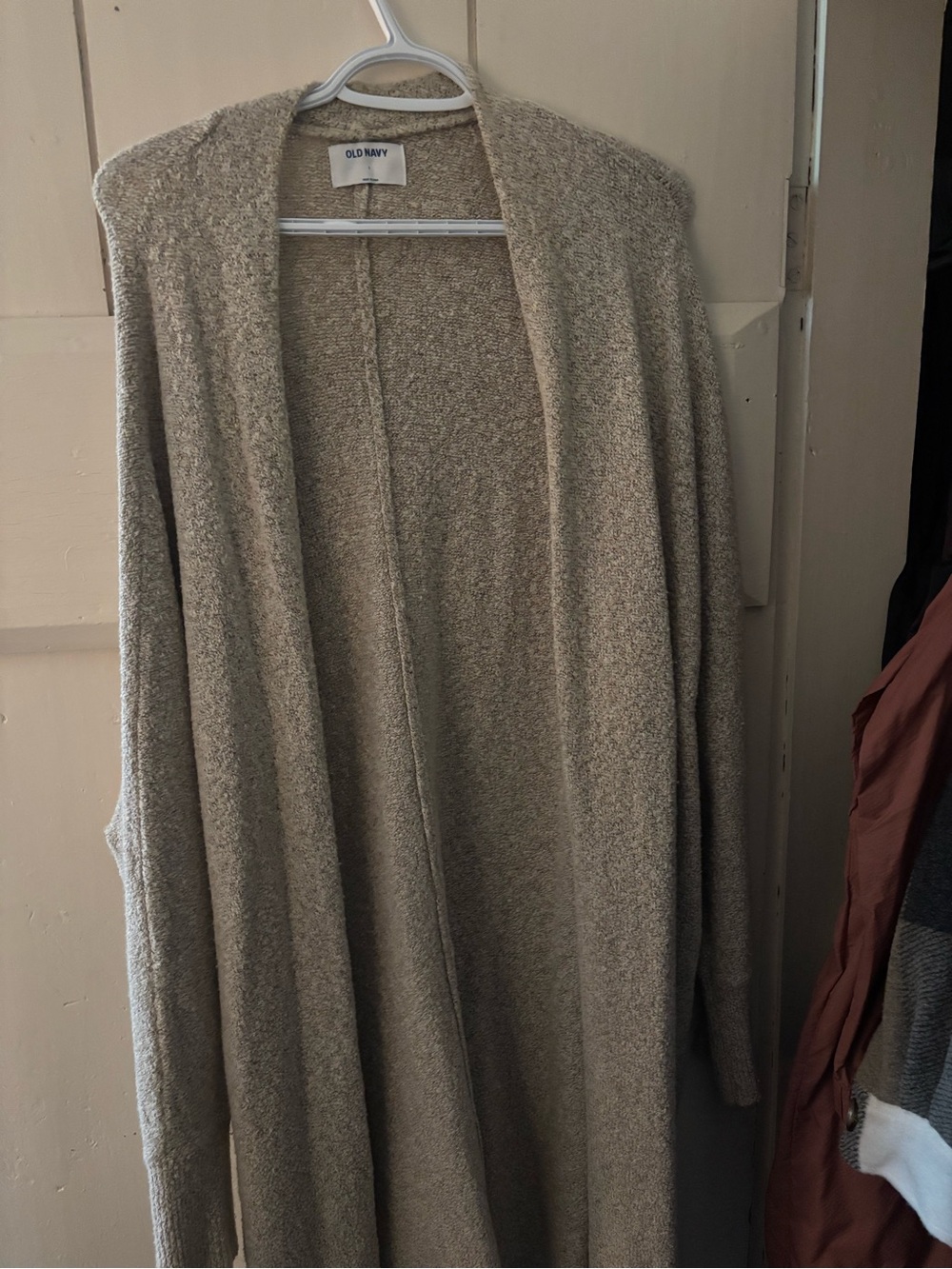 Old Navy Open-Front Long Cream Cardigan